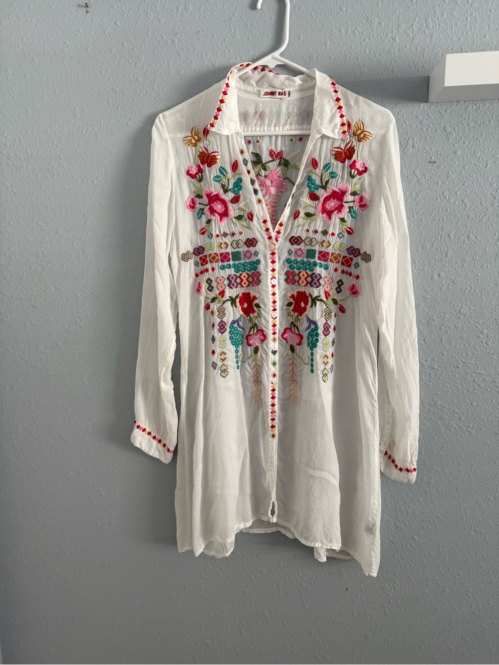 Johnny Was embroidered Tunic/Shirt Dress - Picture 6 of 7